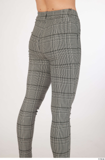 Olivia Sparkle casual dressed grey checkered trousers thigh 0006.jpg